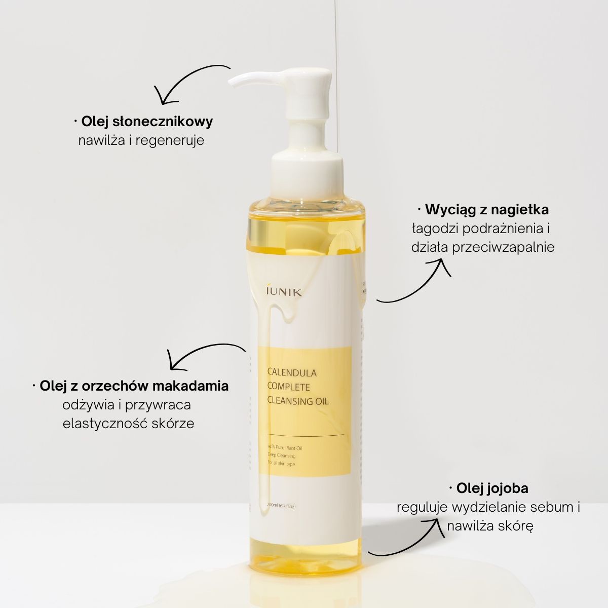iUNIK - Calendula Complete Cleansing Oil - Olejek do Demakijażu z Ekstraktem z Nagietka - 200ml