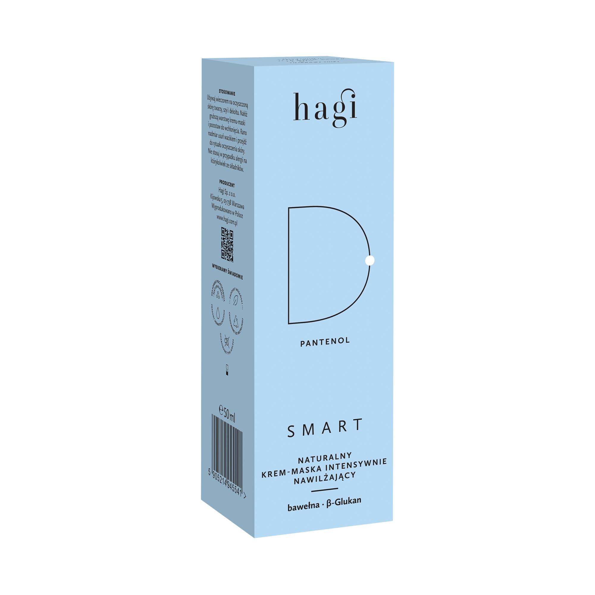 Hagi - Smart D - Naturalny Krem - Maska Intensywnie Nawilżający z d- pantenolem- 50 ml