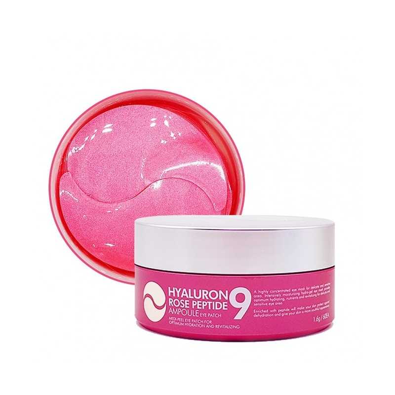 MEDI-PEEL - Hyaluron Rose Peptide 9 Ampoule Eye Patch - Hydrożelowe Płatki Pod Oczy z Peptydami i Różą Bułgarską - 60 szt