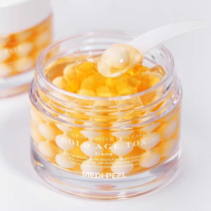 MEDI-PEEL - Gold Age Tox Cream - Przeciwzmarszczkowy Krem Kapsułkowy z Ekstraktem ze Złotego Jedwabnika - 50ml