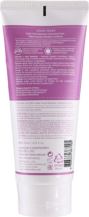 Holika Holika - Daily Fresh Citron Cleansing Foam - Pianka oczyszczająca do twarzy z ekstraktem z Bambusa - 150 ml