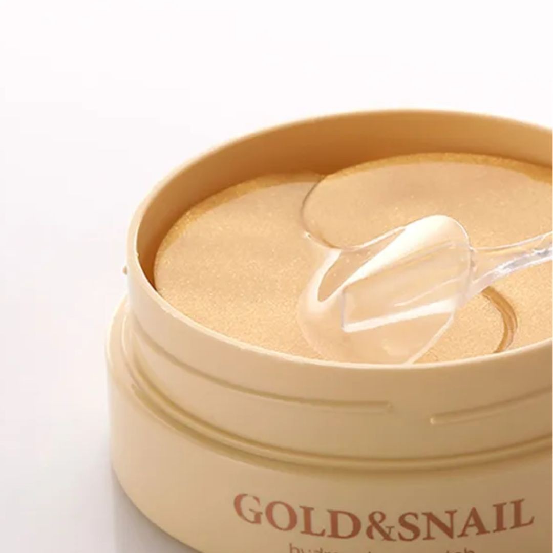Petitfee - Gold & Snail Hydrogel Eye Patch - Hydrożelowe Płatki Pod Oczy z Ekstraktem ze Ślimaka  - 60 sztuk